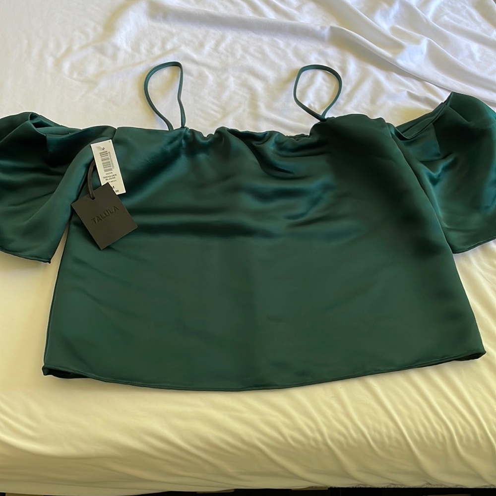Talula green shoulder blouse